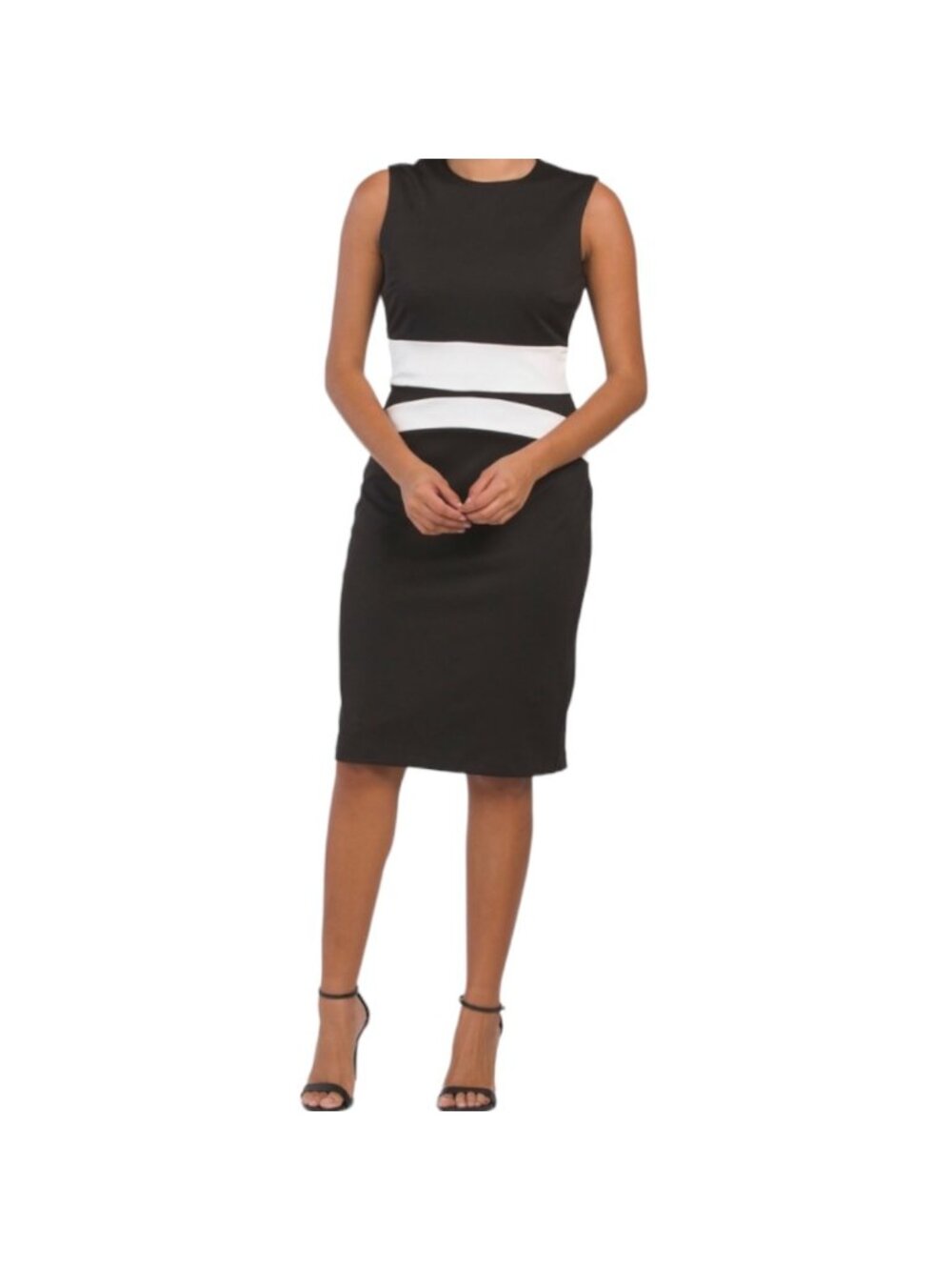 Alexia Admor Women's NWT $110 Black & Ivory Colorblock Sheath Dress Size L